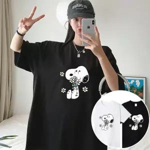 우드랑 박스 여성 오버핏 반팔 티셔츠 (2컬러) 박스티 빅사이즈