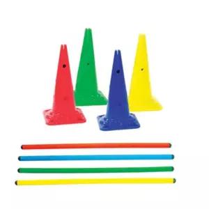 키드짐 허들콘 허들바 학교 체육 허들 4p 세트 50.8cm/훈련/민첩성/훈련콘/키즈/칼라콘/스포츠/스피드/연습