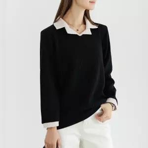 (∼110size)비유배색카라티셔츠 TBD5008_DC