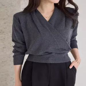 숄카라 겹브이넥 랩 니트M2510KN646C