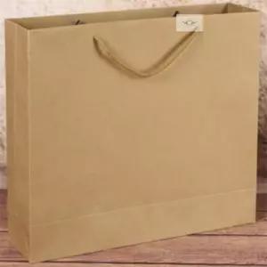 참앤코지 무지 가로형 쇼핑백 브라운 30X25CM 손잡이가방 선물가방