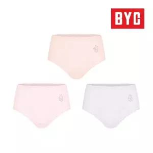 BYC 여성 순면 맥시 삼각팬티 3매입세트 할머니 WCP5377