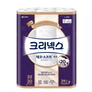 크리넥스 3겹 데코앤소프트 쿠션 30m-30롤