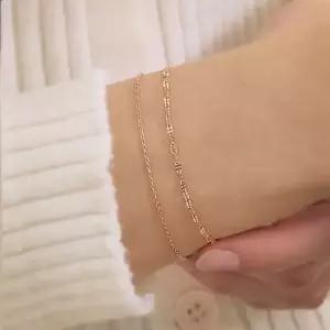 [르샵주얼리] 14K 컷팅 체인 두줄 팔찌(GoldPlated)_LJ0393BRB