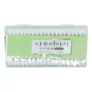 나무스틱 면봉 200EA 회오리 면봉 귀이개 화장 면봉