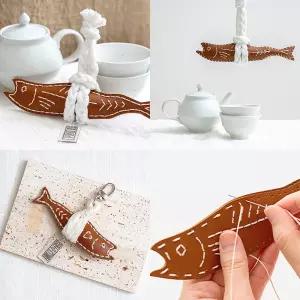 가죽 액막이 명태 만들기 DIY 키트 인테리어 인형 소품 공예 재료 바느질 집콕 놀이 세트