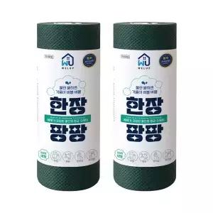 웰업 한장팡팡 롤타입 세제일체형 일회용 수세미 60매 x2