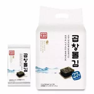 온누리 특별+적립ㅣ광천 곱창 돌김 도시락김 X 27봉 아이도 잘 먹는 저염조미 프리미엄 곱창김 5g 27개