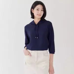 [하프클럽/](2컬러) 시어서커 져지 패치 후드 7부 티셔츠 LSTSP352
