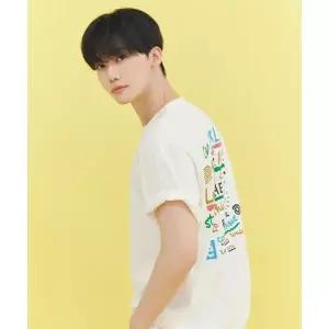 LEE 드로잉 그래픽 반팔 티셔츠 화이트 468572