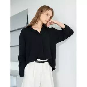 [하프클럽/보니스팍스]심플 오픈 카라 루즈핏 긴팔 셔츠 (XQ1BA011L0)