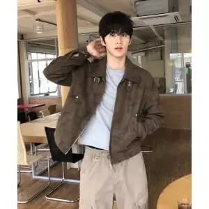 THEY 버클 스웨이드 레더 카라 자켓_BROWN