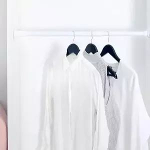 틈새 소형 간이 옷걸이 드레스룸 옷장 못없이 압축 봉