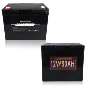 형 BMS LiFePO4 배터리 호환용 80AH 12V 리튬인산철 충전식 셀  호환용 카트  태양광 저장용 2000 사이클