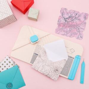 Envelope Punch Board, 3 in 1 Scrapbook Multifunctional Scribe Maker with Indentation Pen