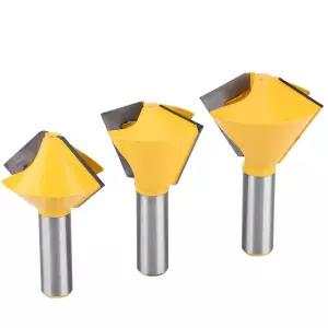 EIMSOAH 3pcs Shank Bird Mouth 라우터 비트 세트 견고한 목재 하드우드 칩보드에 대한 강도를 높인 양면
