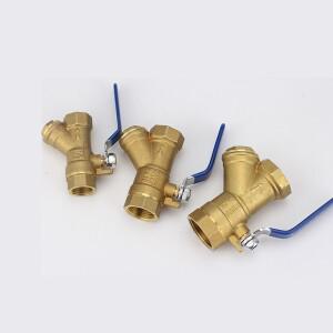 Brass Y Type Strainer Filter Ball Valve BSP Equal Female Thread check Faucet Water inline