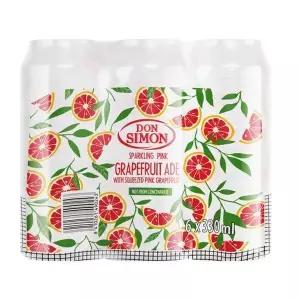 돈시몬 스파클링 자몽에이드 탄산음료 330ml 6입 GST MNS