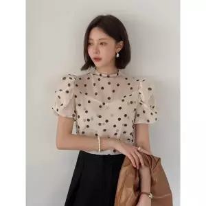 [다바걸]페일도트셔링블라우스