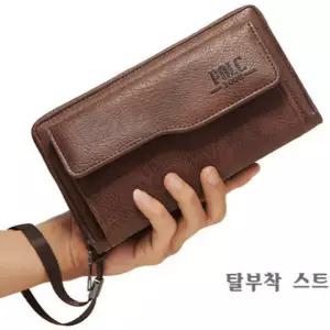 가죽 장지갑 가죽 스트랩 장지갑 카드수납 동전지갑 수납력 지퍼형