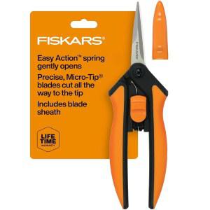 FISKARS 줄기 가위 6인치 작은 스틸 전지 15 식물용 허브 스테인리스 새싹 2CM