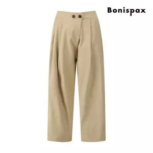 [매장정품] 보니스팍스 Bonispax 핀턱 와이드 코튼 밴딩 팬츠 (XQ1PT008M0)