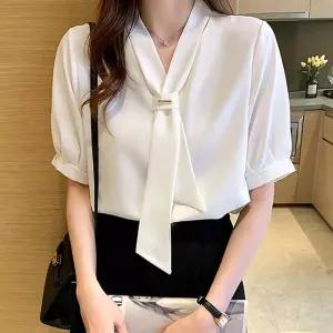 [드넬]장식타이블라우스(반팔)DWB62092A
