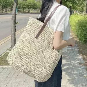 [라일리] Rly WL 프리미엄 버클 여름 라탄 왕골 숄더 쇼퍼
