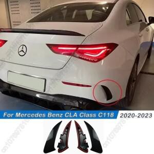 메르세데스 벤츠 CLA 클래스 C118 AMG 2020-2023 리어 범퍼 사이드 스포일러 스플리터 바디 키트 글로스 블