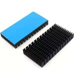 ZZHXSM 2Pcs 80mm 히트싱크 80 x 40 블랙 알루미늄 라디에이터 쿨러 전자 CPU LED용 열전도성 접착 테이프