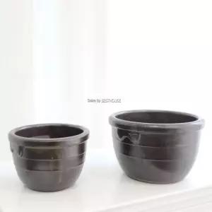 옹기 시루화분 2호 항아리 선인장 통기아파트화분 블랙 낮은 소형 다육 조경 토분 토기 야외 분갈이 옥상