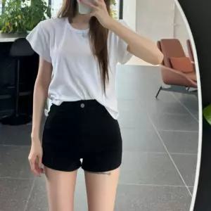 3부 하이웨스트 숏팬츠 핫팬츠 블랙 2타입 바지여자반 3부반 면반 하이반 여름반 여성반 여성핫 스판반