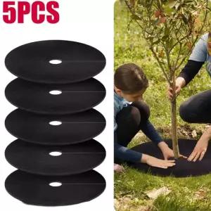 5개입 잡초 매트 부직포 나무 멀칭 방지 두꺼운 보호 식물 커버 정원용 5 PCS 15cm