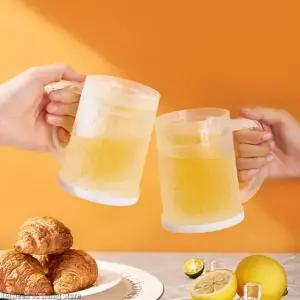 얼리는 맥주잔 이중 몰드 소맥잔 속얼음 시원한 300ML 내열 유리 소재 증정용 1pc