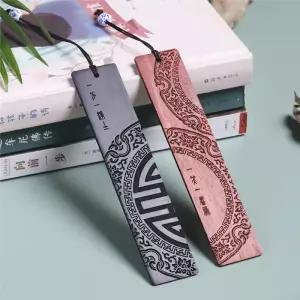 중국 스타일 북 클립 여러 가지 빛깔의 빈티지 나무 각인 책갈피 창의적인 레트로 샌들우드 커플 친구 선물