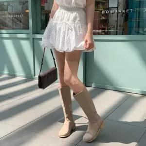 옷자락 여자 러블리 데이트룩 벌룬 도트 미니 스커트