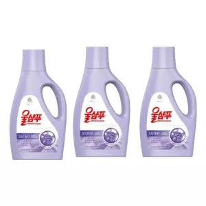 애경)울샴푸 퍼플라일락 1L 용기 3개입빨래용품 세탁 보조 섬유 샴푸 중성