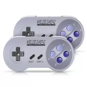 SNES 게임용 아소피람 무선 컨트롤러 2.4GHz 게임패드 Windows PC 에뮬레이터용 USB 수신기 클래식 스위치