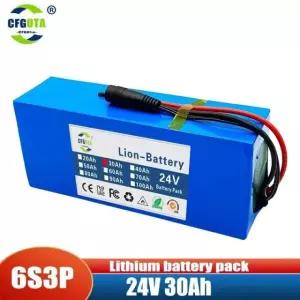 24V 30Ah 6s3p 18650 리튬 배터리 30000mAh 리튬이온 팩+충전기