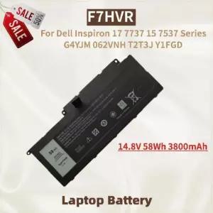 F7HVR 노트북 배터리 14.8V 58Wh 3800mAh 델 인스피론 15 7537 17 7737 T2T3J G4YJM 062VNH Y1FGD 브랜드 고품질