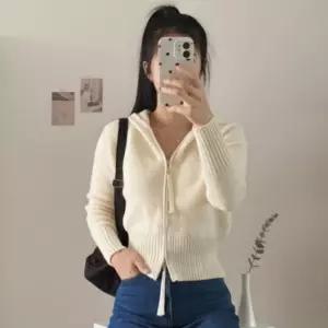 소프트무드 투웨이 후드 니트집업 가디건 데일리룩 감성 루즈핏 베이직 겨울코디 여친 아이보리 여자 투업