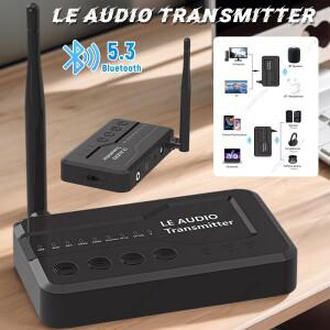 Bluetooth 5.3 LE 오디오 송신기 어댑터 TV 컴퓨터 오디오-사운드 이어폰 홈 모드