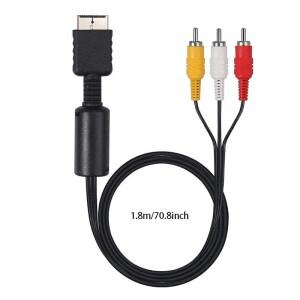 1.8m RCA 케이블 PS2 PS3 플레이스테이션 AV 스플리터 오디오 비디오 연장 코드 게임 플레이어 모니터 TV