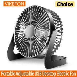 VIKEFON 조정 가능한 USB 데스크탑 전기 팬 홈 오피스 기숙사 사용을위한 휴대용 자동 사무실 에너지 절약