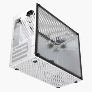 C2P MATX ITX 소형 섀시  알루미늄 유리 측면 투명 전원 공급 장치 K88 미니 소형 컴퓨터