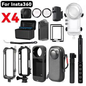 ta360 X4 렌즈 가드 보호 프레임 캡 다이브 케이스 보관 가방 화면 충전기 360 용 액세서리 키트