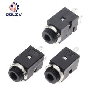 2/3/5Pcs 3.5mm 3/4/5 핀 수직 소켓 암 잭 (나사 포함) 오디오 헤드폰 커넥터 PJ-341 이어폰 구멍