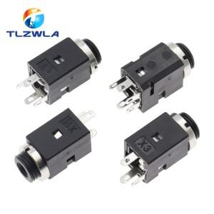3.5MM 수직 소켓 3핀 4핀 5핀 스테레오 암 잭 나사 포함 오디오 PJ-341 2/3/4 폴 이어폰 홀