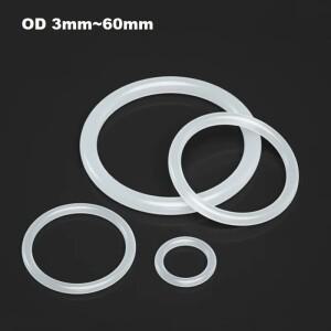 화이트 실리콘 링 실리콘VMQ O 1mm2mm3mm 두께 외경 3~60mm 고무 씰 가스켓