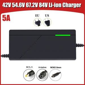 리튬 이온 배터리 충전기 폴리머 팩 42V 54.6V 67.2V 5A 36V 48V